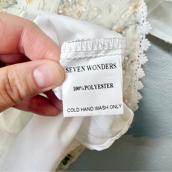 Seven Wonders Floral Ruffle Layered Women’s Cutout Long Sleeve Dress Sz L - Picture 8 of 13